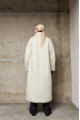 Long white women's coat